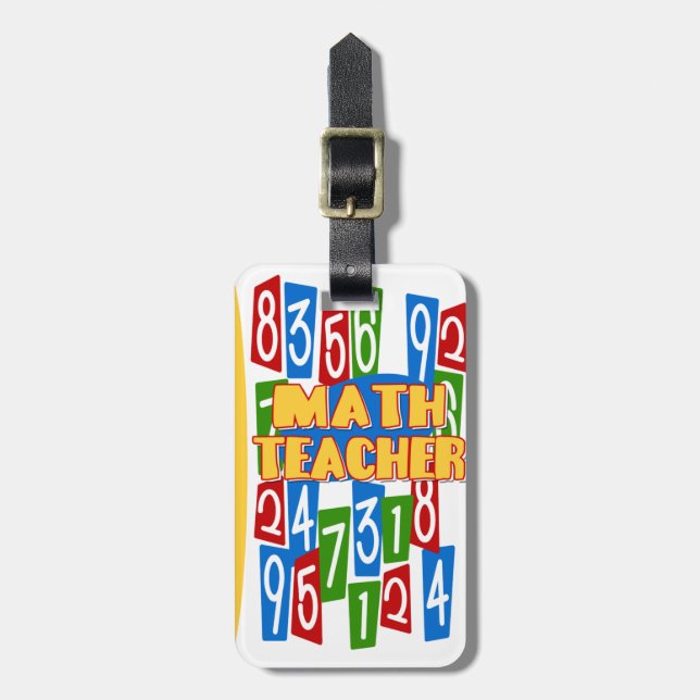 Math Teacher Gepäckanhänger (Vorderseite vertikal)