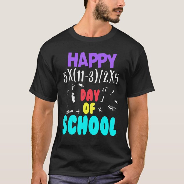 Math Teacher Happy 100th Day of School Equations_1 T-Shirt (Vorderseite)