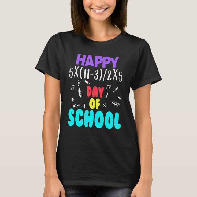 Math Teacher Happy 100th Day of School Equations_1 T-Shirt (Vorderseite)