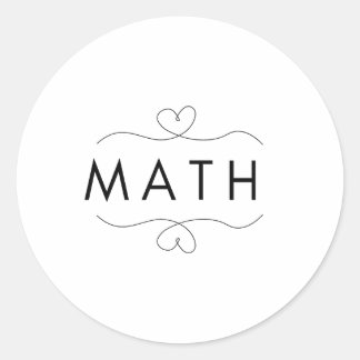 Math Teacher i Liebe Herzmathematik Runder Aufkleber