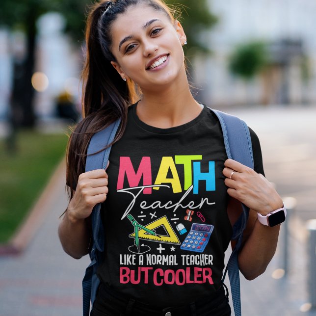 Math Teacher Like a Normal Teacher But Cooler Tri-Blend Shirt (Von Creator hochgeladen)