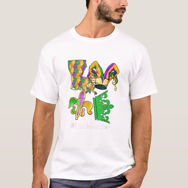 Math Teacher Mardi Gras Party T-Shirt (Vorderseite)