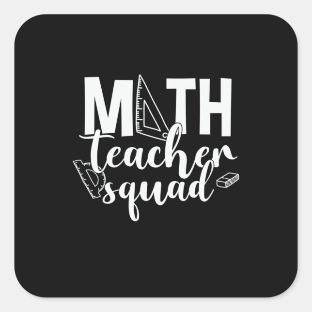 Math Teacher Math Teacher Squad Quadratischer Aufkleber (Vorderseite)