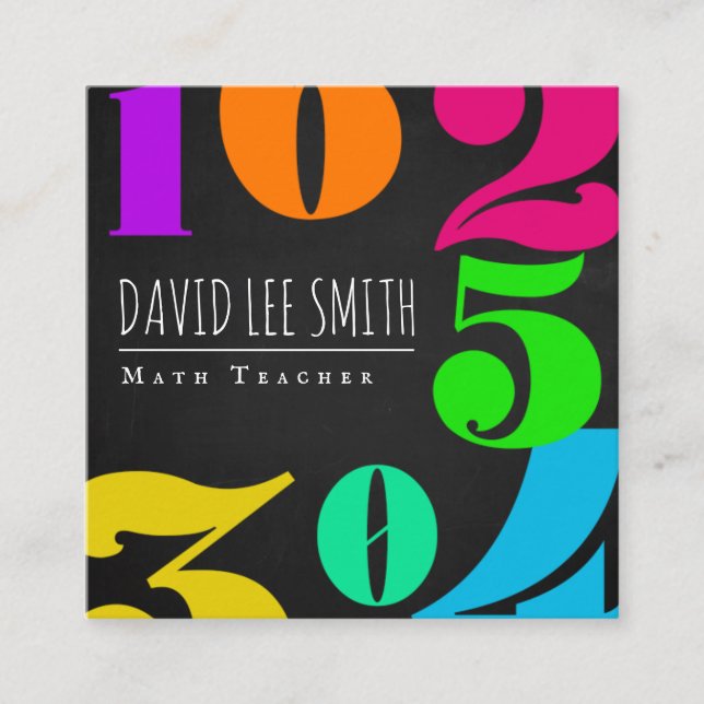 Math Teacher / Math Tutor Quadratische Visitenkarte (Vorderseite)