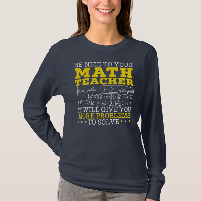Math Teacher Mathematician Mathematics School T-Shirt (Vorderseite)
