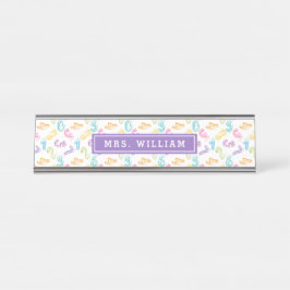 Math Teacher Name Niedlich Numbers Muster Schreibtischnamensplakette
