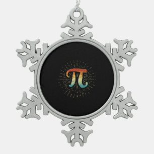 Math Teacher Niedlich Pi Schneeflocken Zinn-Ornament