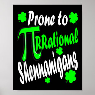 Math Teacher Pi Day St Patrick's Day 2025 Kleeblat Poster