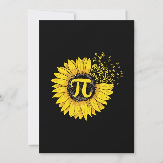Math Teacher Pi Nummer Sonnenblume Einladung (Vorderseite)