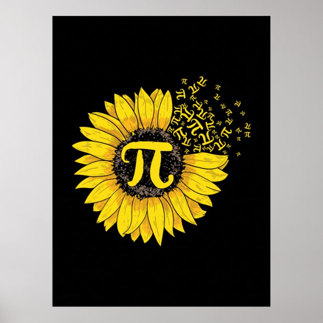 Math Teacher Pi Nummer Sonnenblume Poster (Vorne)