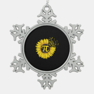 Math Teacher Pi Nummer Sonnenblume Schneeflocken Zinn-Ornament