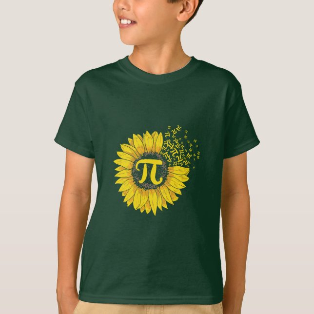 Math Teacher Pi Nummer Sonnenblume T-Shirt (Vorderseite)
