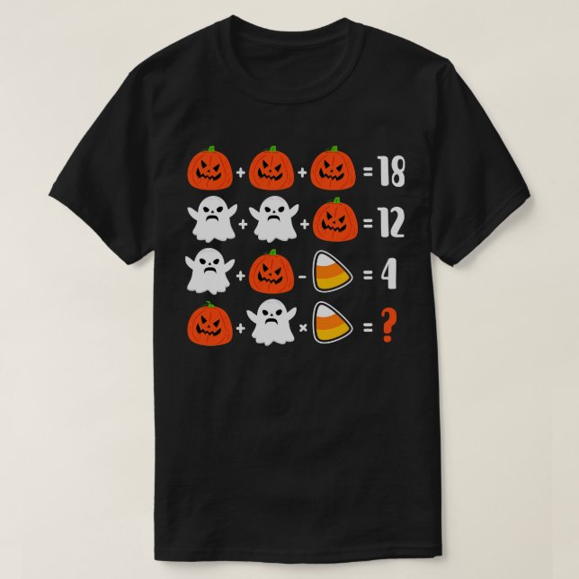 Math Teacher Puzzle Hallween T-Shirt (Design vorne)