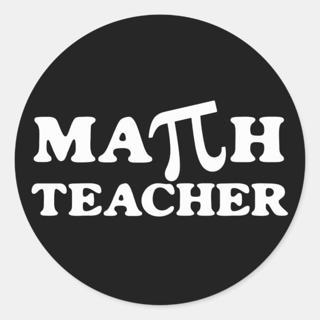Math Teacher Runder Aufkleber (Vorderseite)