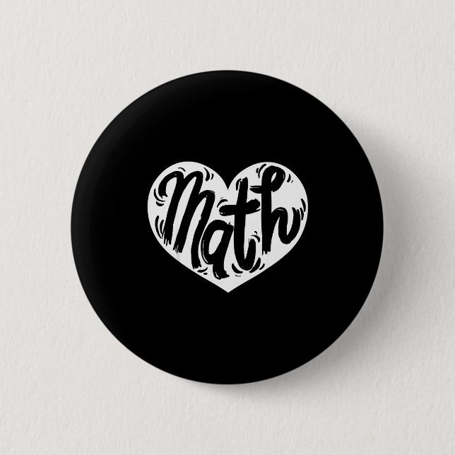 Math Teacher Student Love Valentine's Day  Button (Vorderseite)
