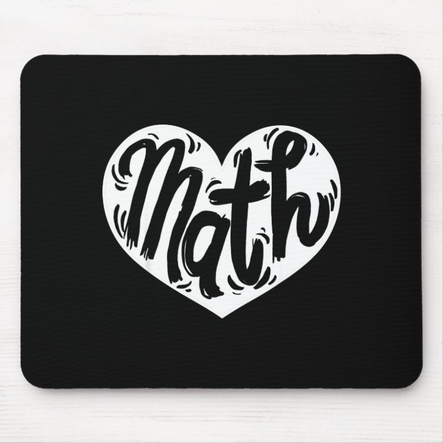 Math Teacher Student Love Valentine's Day  Mousepad (Vorne)