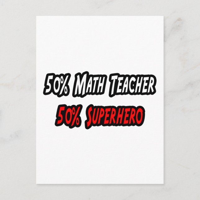 Math Teacher / Superheld Postkarte (Vorderseite)