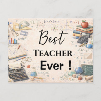 Math Teacher Thank You Gifts | End of School Year Postkarte