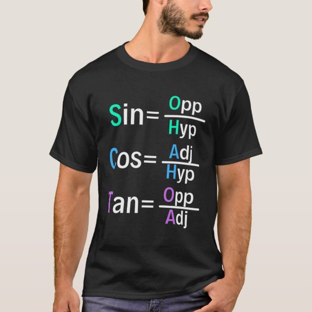 Math Teacher Trigonometry SOH CAH TOA Geometrie T-Shirt (Vorderseite)