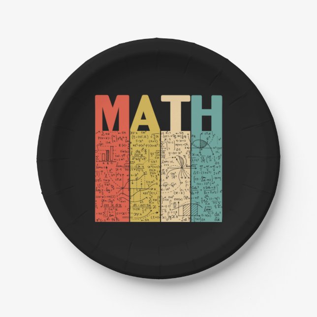 Math Teacher Vintag Math Definition Pappteller (Vorderseite)
