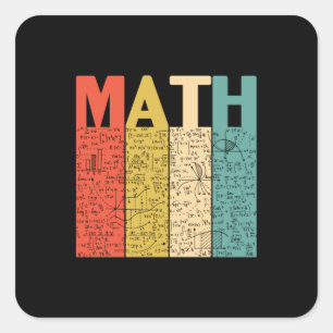 Math Teacher Vintag Math Definition Quadratischer Aufkleber