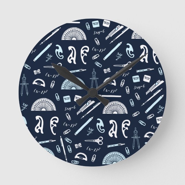 Math Teacher Wall Clock Runde Wanduhr (Vorderseite)