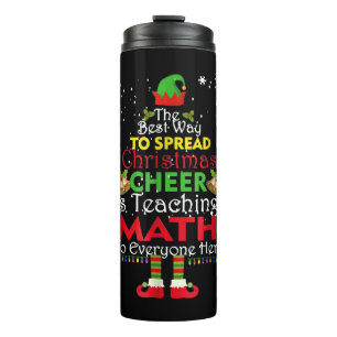 Math Teacher Weihnachts-Shirt Elf Weihnachtsmann Thermosbecher