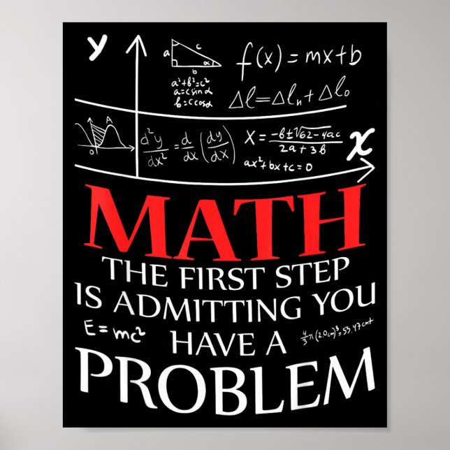 Math The First Step Is Admitting You Have A Proble Poster (Vorne)