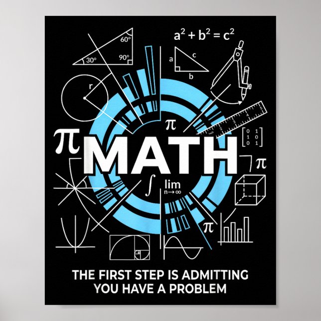 Math The First Step Is Admitting You Have A Proble Poster (Vorne)