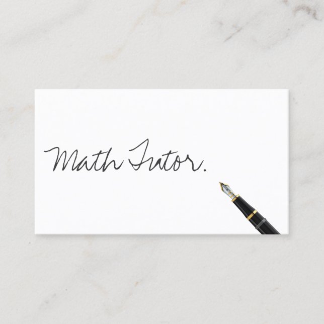 Math Tutor Free Handwriting Script Visitenkarte (Vorderseite)