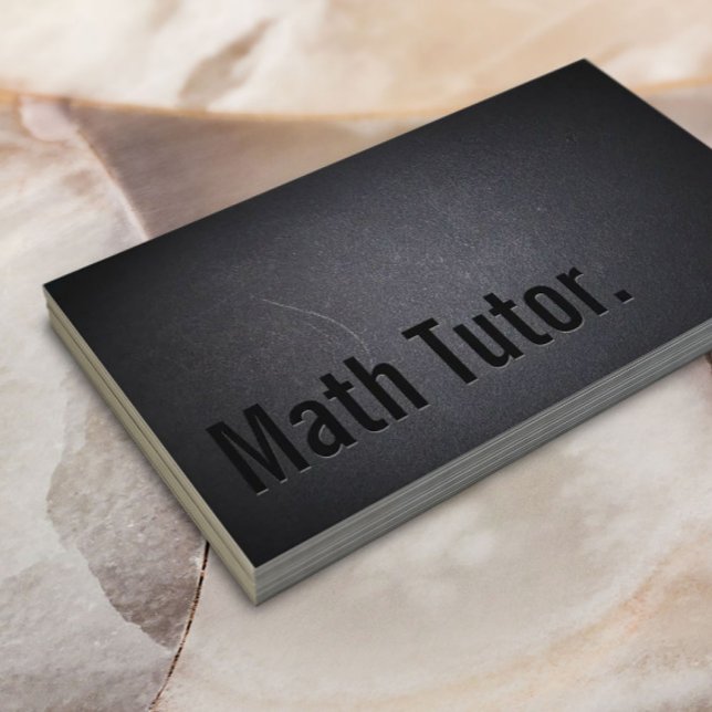 Math Tutor Minimalistisch Beruflich Black Visitenkarte (Von Creator hochgeladen)