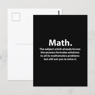 Math-Typografie Lustige Mathematik Postkarte