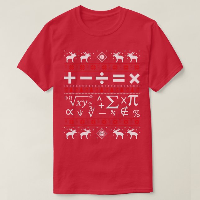 Math Ugly Christmas Sweater T-Shirt (Design vorne)