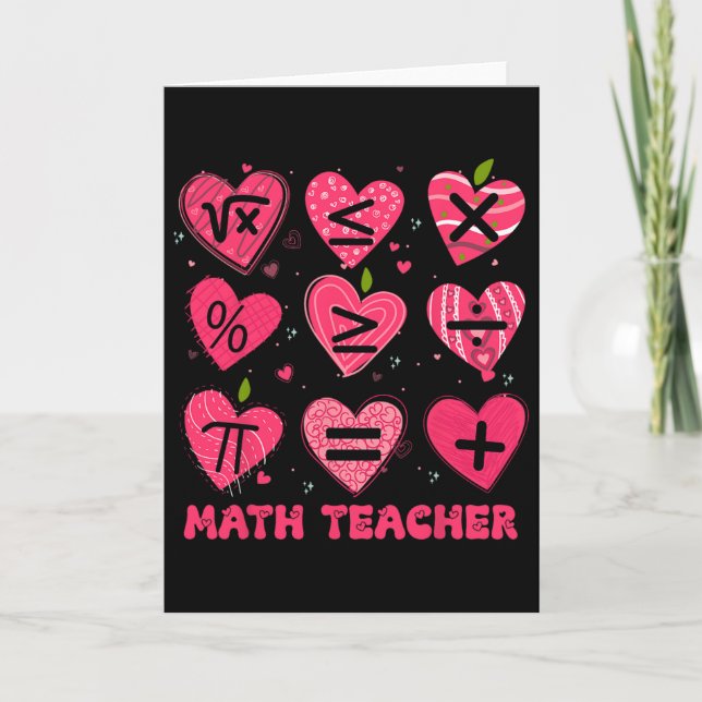Math Valentinstag Lehrer Math Symbol Arithmeti Karte (Vorderseite)