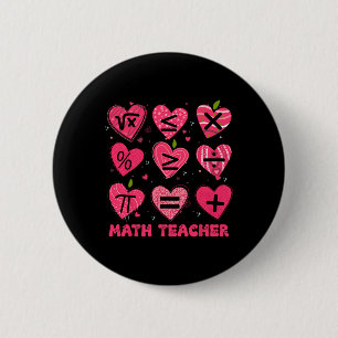 Math Valentinstag Lehrer Math Symbol Arithmetik Button