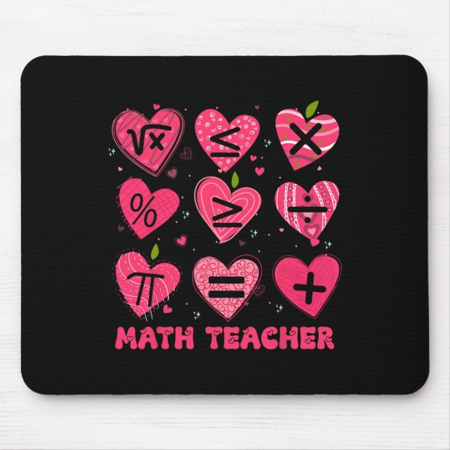 Math Valentinstag Lehrer Math Symboles Arithmetik Mousepad (Vorne)