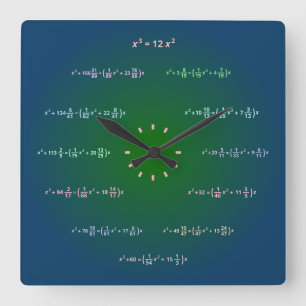 Math Wall Clock (AM-PM-Minuten) Quadratische Wanduhr
