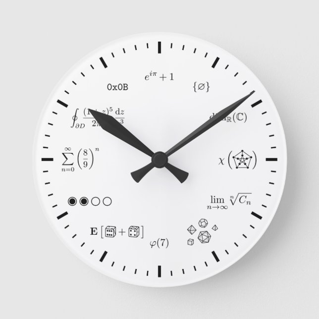 Math Wall Clock (Mittel) Runde Wanduhr (Vorderseite)