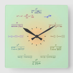 Math Wall Clock Quadratische Wanduhr