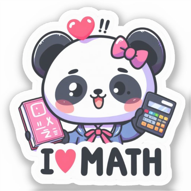 Math Whiz Panda Aufkleber (Vorderseite)