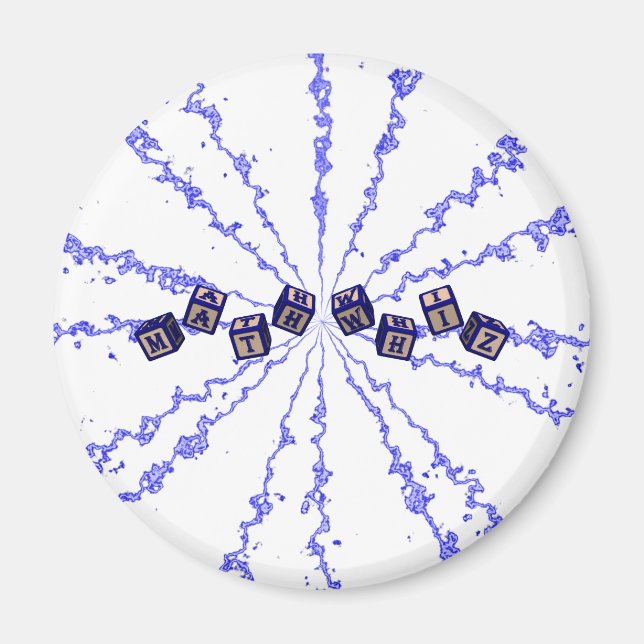 Math Whiz Spielzeug blockt in blau Magnet (Vorne)