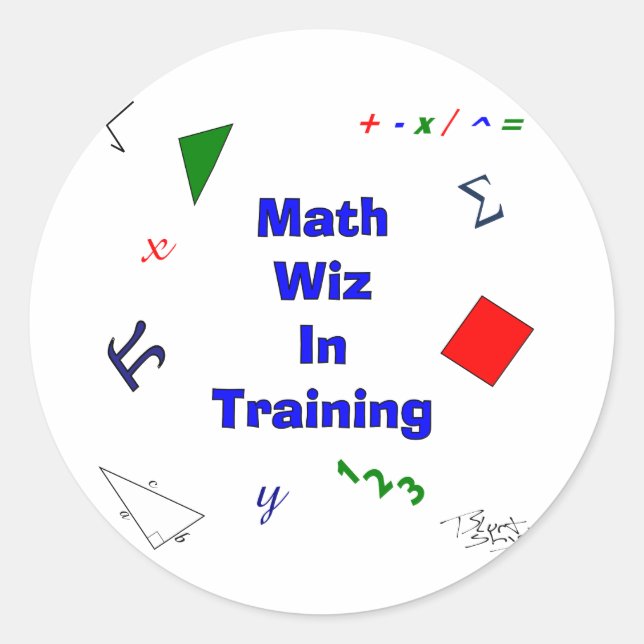 Math Wiz im Training Runder Aufkleber (Vorderseite)