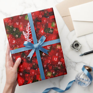 Mathe Abstrakt Christmas Red Green Geschenkpapier