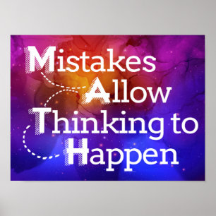 Mathe Akronym Fehler erlauben das Denken in einem  Poster