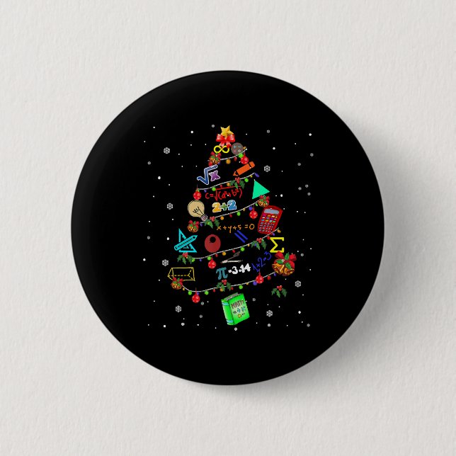 Mathe Christmas Tree Xmas Geschenk Button (Vorderseite)