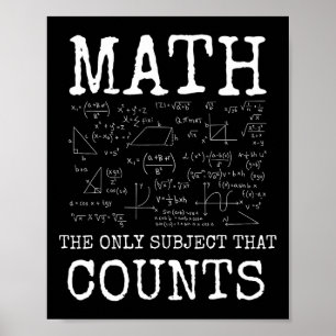 Mathe das einzige Fach, das zählt, lustiger Lehrer Poster
