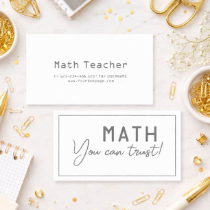 Mathe, der man vertrauen kann, Mathematiklehrer Pr Visitenkarte