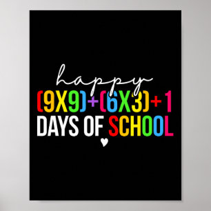 Mathe-Formel 100 Tage Schule Lustiger Mathe-Lehrer Poster