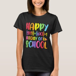 Mathe Formel glücklich 100 Tage Schullehrer Mathem T-Shirt