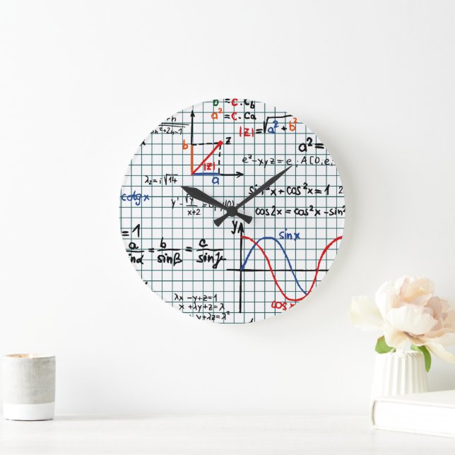 Mathe-Formel-Zahlen Große Wanduhr